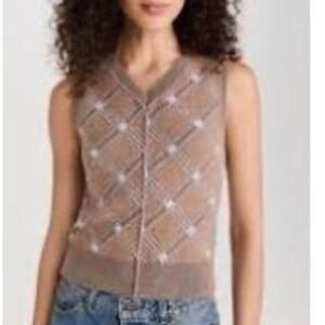 NWT Re/Done Pintuck Vest Camel‎ Combo size XS
